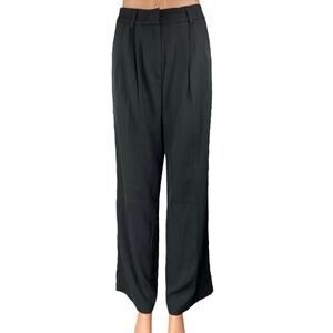 Sassy Zoey Black Pleated High Waisted Wide Leg Trousers Dress Pants Size 4/6
